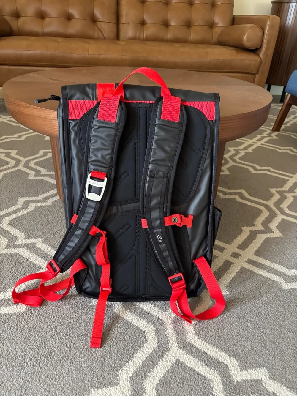 Timbuk2 Flap‑Top Backpack – Black/Red – Commuter Style